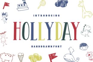 Hollyday: A Playful Display Font for Handmade Labels, Invitations & More